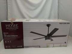 Home Decorators Collection Merwry 52 in. Integrated LED Indoor Matte Black Ceiling Fan with Light Kit and Remote Control
