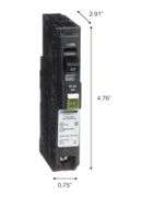 Square D QO 20 Amp Single-Pole Plug-On Neutral Combination Arc Fault Circuit Breaker