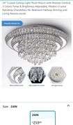 24" Crystal Ceiling-Light Flush Mount with Remote Control, 3 Colors Temp & Brightness Adjustable, Modern Crystal Raindrop Chandeliers