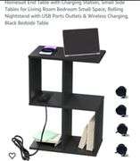 Homesuit End Table with Charging Station