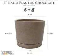 4pk Southern Patio
Italio Small 6.3 in. x 5.24 in. 1 Qt. Chocolate Concrete Indoor Planter