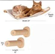 Read! (2)  Cat Hammock Wall Mounted Cat Shelf with Two Steps