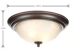 13 in. 2-Light Oil Rubbed Bronze Flush Mount