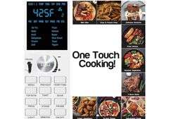 Nuwave Bravo XL Air Fryer Toaster Smart Oven, 12-in-1 Countertop Grill/Griddle Combo, 30-Qt XL Capacity, 50F-500F adjustable in precise 5F increments, Integrated Smart Thermometer, Linear T Technology