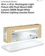Commercial Electric 49 in. x 18 in. Rectangular Light Fixture LED Flush Mount 5500 Lumens 4000K Bright White