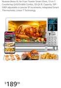 Nuwave Bravo XL Air Fryer Toaster Smart Oven, 12-in-1 Countertop Grill/Griddle Combo, 30-Qt XL Capacity, 50F-500F adjustable in precise 5F increments, Integrated Smart Thermometer, Linear T Technology