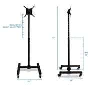 Mount-It! Mobile TV Stand with Locking Wheels | Adjustable Height Rolling Cart for 13" - 42" Flat Panel LCD LED Screens | VESA Compatible up to 200mm | Black