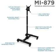 Mount-It! Mobile TV Stand with Locking Wheels | Adjustable Height Rolling Cart for 13" - 42" Flat Panel LCD LED Screens | VESA Compatible up to 200mm | Black