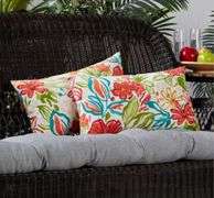Greendale Home Fashions Breeze Floral Lumbar Outdoor Throw Pillow (2-Pack)