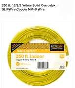 250 ft. 12/2/2 Yellow Solid CerroMax SLiPWire Copper NM-B Wire