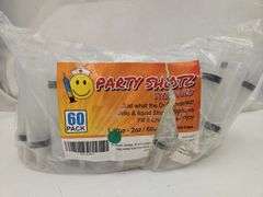 Party Shotz Jello Shot Syringes (Large 2oz with CAPS) Plastic Reusable Shots 60ct