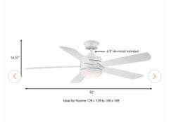 Hampton Bay Averly 52 in. Indoor Matte White Ceiling Fan with Adjustable White Integrated LED with Remote Control Included