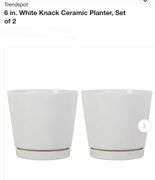 Trendspot
6 in. White Knack Ceramic Planter, Set of 2