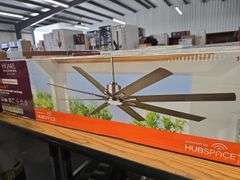 Kensgrove II 72 in. Smart Indoor/Outdoor Brushed Nickel Ceiling Fan with Remote Included Powered by Hubspace