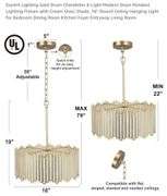 16" Durent Lighting Gold Drum Chandelier 4-Light Modern Drum Pendant Lighting Fixture with Cream Glass Shade