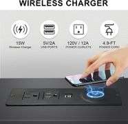 Homesuit End Table with Charging Station