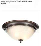 13 in. 2-Light Oil Rubbed Bronze Flush Mount