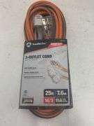 Southwire 25 ft. 14/3 SJTW Extension Cord 3 Tap in Orange