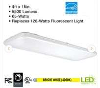 Commercial Electric 49 in. x 18 in. Rectangular Light Fixture LED Flush Mount 5500 Lumens 4000K Bright White
