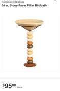 Evergreen Enterprises 24 in. Stone Resin Pillar Birdbath