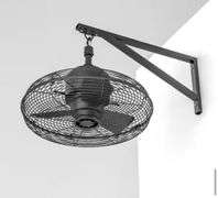 Hampton Bay Conyer 20 in. Indoor/Wet Outdoor 3-Speed Anywhere Fan Matte Black, Hanging Hook