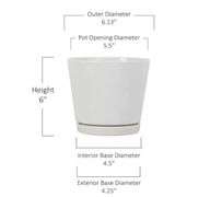 Trendspot
6 in. White Knack Ceramic Planter, Set of 2