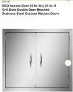 VEVOR
BBQ Access Door 24 in. W x 24 in. H Grill Door Double Door Brushed Stainless Steel Outdoor Kitchen Doors