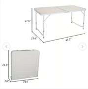 28 in. H Rectangle Plastic Folding Portable Outdoor Picnic Table