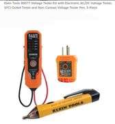 Klein Tools 80077 Voltage Tester Kit with Electronic AC/DC Voltage Tester, GFCI Outlet Tester and Non-Contact Voltage Tester Pen, 3-Piece