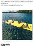 RaDEWAY 144-in x 72-in 6-Seat Yellow&White&Blue Foam Raft
