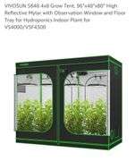 VIVOSUN S848 4x8 Grow Tent, 96"x48"x80" High Reflective Mylar with Observation Window and Floor Tray for Hydroponics Indoor Plant for VS4000/VSF4300