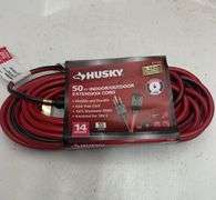 Husky 50 ft. 14/3 Medium Duty Indoor/Outdoor Extension Cord, Red/Black