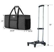 LUXJA Rolling Tote Compatible with Cricut Maker (Explore Air) and Easy Press (9 inches x 9 inches), Die-Cut Machine Carrying Case with Wheels (Come with a Detachable Dolly), Black