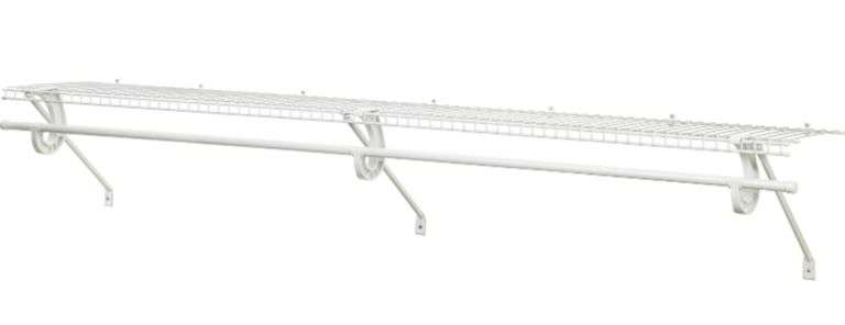ClosetMaid 5632 Super Slide Ventilated Shelf Kit With Closet Rod, 6' by 12", White