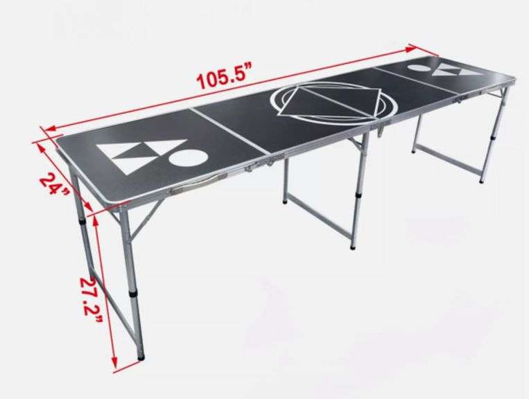 Beer Pong Table Portable Party 8ft Folding Indoor Outdoor Game Table Party