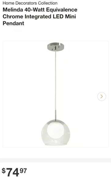 Home Decorators Collection Melinda 40-Watt Equivalence Chrome Integrated LED Mini Pendant