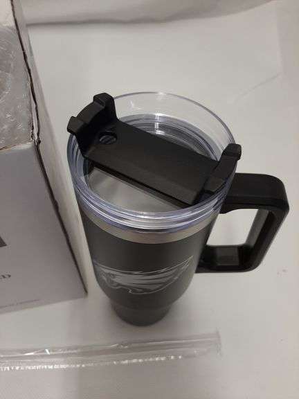 30oz tumbler with handle, football insulated coffee mug with lid and straw stainless steel travel mug for philadelphia