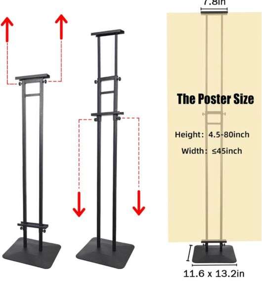 Poster Board Stand for Display, Floor Sign Holder for Banner Foam Board