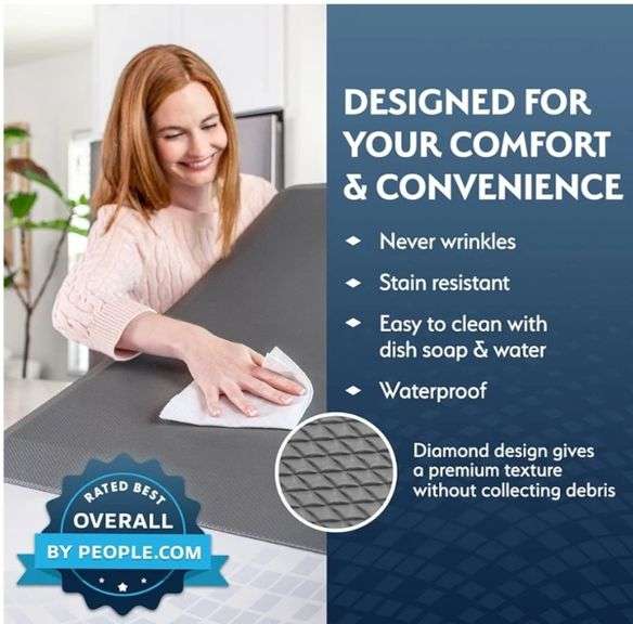 Sky Solutions Anti Fatigue Floor Mat - 3/4" Thick Cushioned Kitchen Rug, Standing Desk Mat 20"x32"