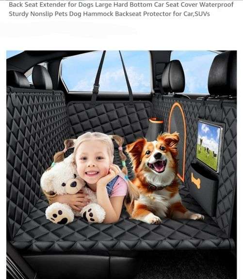 Back Seat Extender for Dogs Large Hard Bottom Car Seat Cover Waterproof Sturdy Nonslip Pets Dog Hammock Backseat Protector for Car,SUVs