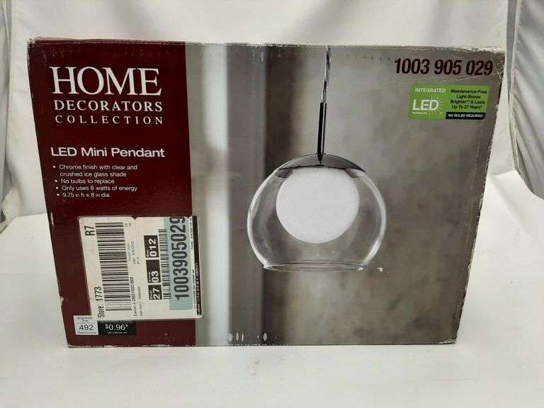 Home Decorators Collection Melinda 40-Watt Equivalence Chrome Integrated LED Mini Pendant