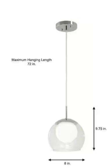 Home Decorators Collection Melinda 40-Watt Equivalence Chrome Integrated LED Mini Pendant