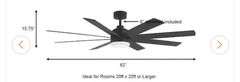 READ! Home Decorators Collection Celene 62 in. LED Indoor/Outdoor Matte Black Ceiling Fan with Light and Remote Control with Color Changing Technology