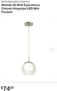 Home Decorators Collection Melinda 40-Watt Equivalence Chrome Integrated LED Mini Pendant