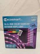 EcoSmart
16.4 ft. RGB Color Changing Dimmable Linkable Plug-In LED Outdoor Rope Light with Remote Control
