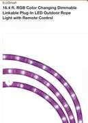 EcoSmart
16.4 ft. RGB Color Changing Dimmable Linkable Plug-In LED Outdoor Rope Light with Remote Control