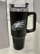 30oz tumbler with handle, football insulated coffee mug with lid and straw stainless steel travel mug for philadelphia