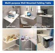 Wall Desk for Small Spaces,Functional Hanging Table for Home Office,Study Work Bench, Laundry Room (White, 60x40cm / 23.6"×15.7")