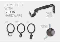 Ivilon Window Curtain Rod End Cap - 1 inch Pole. 120 to 240 Inch. Black