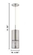 Hampton Bay Hensley 1-Light Satin Nickel Mini Pendant with Metal Cylinder Shade